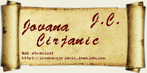 Jovana Ćirjanić vizit kartica